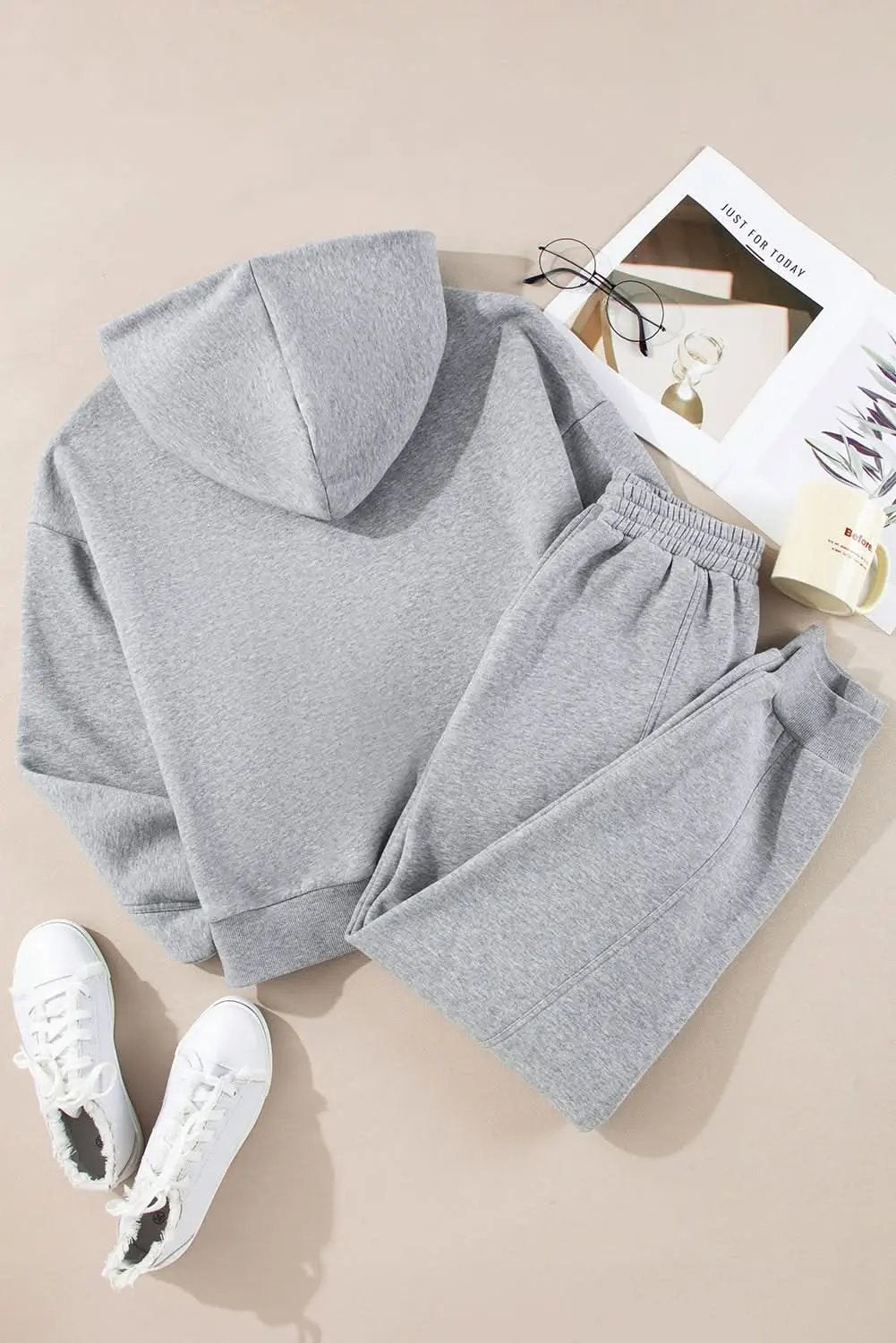 Gray hoodie and joggers set - Love Salve
